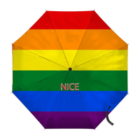 Parapluie pliable personnalisé arc-en-ciel (motif sept rayures) pour festivals nocturnes en plein air et excursions de camping en montagne