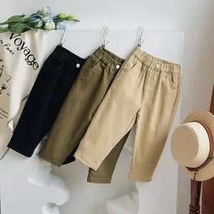 Nieuwe Lente Kinderen Cargo Broek Koreaanse Jongens Effen Kleur Casual Broek Groothandel