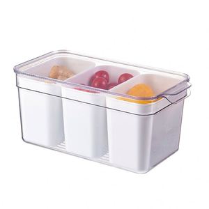 Fridge Plastic Fresh-keeping Box <b>Stackable</b> Kitchen Fridge Drawer Organizer <b>Food</b> <b>Container</b> <b>Food</b> <b>Storage</b> Box With Drain Tray - Product Image 5