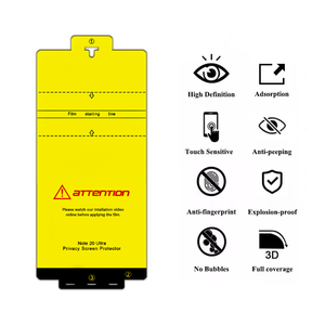 Para Samsung para <span class=keywords><strong>Galaxy</strong></span> <span class=keywords><strong>Note</strong></span> 20 <span class=keywords><strong>Ultra</strong></span> 5G Protector de pantalla 3D Curved Privacy TPU Impermeable HD Clear Anti-Spy Teléfonos móviles - Product Image 2
