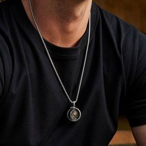 Edelstahl-Kette Punk-Halskette für Männer Personalisierter Retro-Anhänger Rotierender Schlangen-Anhänger Halskette für Männer <span class=keywords><strong>Ring</strong></span>-Schlangen-Halskette - Product Image 3
