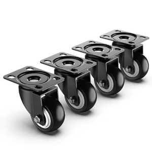 Roulettes industrielles pivotantes à 360° en PVC gris haute élasticité, style moderne, moyenne charge, silencieuses, avec roues durables en acier perforé - Product Image 2