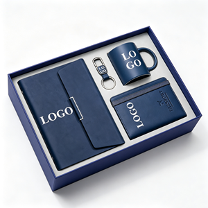 Ensemble cadeau de carnet A5 4 en 1 avec logo personnalisé, mug, porte-clés, porte-passeport, kit de bienvenue personnalisé pour les employés - Product Image 1