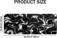 Grand tapis de souris topographique avec contour, pour clavier et souris d'ordinateur, avec base antidérapante de 1,5 mm, 11,8x31,5 pouces, noir