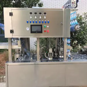पूरी तरह से स्वचालित गर्म बिक्री पानी बर्फ घन भरने और सील मशीन प्लास्टिक के कप सील मशीन