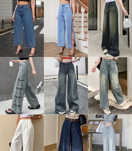 A basso prezzo all'ingrosso popolare <span class=keywords><strong>Slim</strong></span> a gamba larga comodo <span class=keywords><strong>Jeans</strong></span> da donna abbigliamento Casual leggero <span class=keywords><strong>Jeans</strong></span> da donna di vari stili - Product Image 5