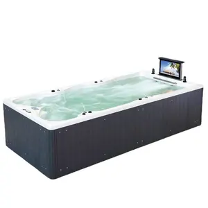 America spas large space triangle hot tub multi colors outdoor swim spa with smart TV and waterfall spa for backyard