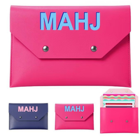 Porte-cartes en cuir PU pour Mahjong, pochette pour cartes, accessoires de Mahjong, étui de protection avec fermeture sécurisée, cadeau idéal