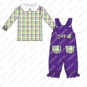 Puresun – ensemble <span class=keywords><strong>de</strong></span> vêtements pour bébés filles, nouveau design, short festonné, à carreaux tissés, tenues <span class=keywords><strong>de</strong></span> boutique pour filles - Product Image 2