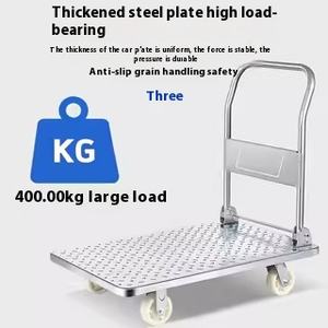 Grosir troli lipat portabel empat roda dapat disesuaikan Platform pelat baja datar OEM truk besi kecil untuk gerobak tangan - Product Image 6