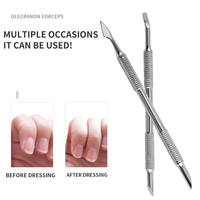 Poussoir à cuticules professionnel en argent durable Poussoir à cuticules pour ongles