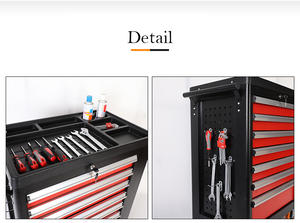 Caja de herramientas de reparación de automóviles de 7 cajones Banco DE TRABAJO DE ACERO metálico Gabinete de rodillos de taller Herramienta rodante de garaje Cofre de carro para almacenamiento - Product Image 4