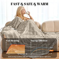 Manta Eléctrica PTC/NTC Segura, Plegable, con Certificación ETL, 6 Niveles de Calor, Lavable a Máquina, de Franela