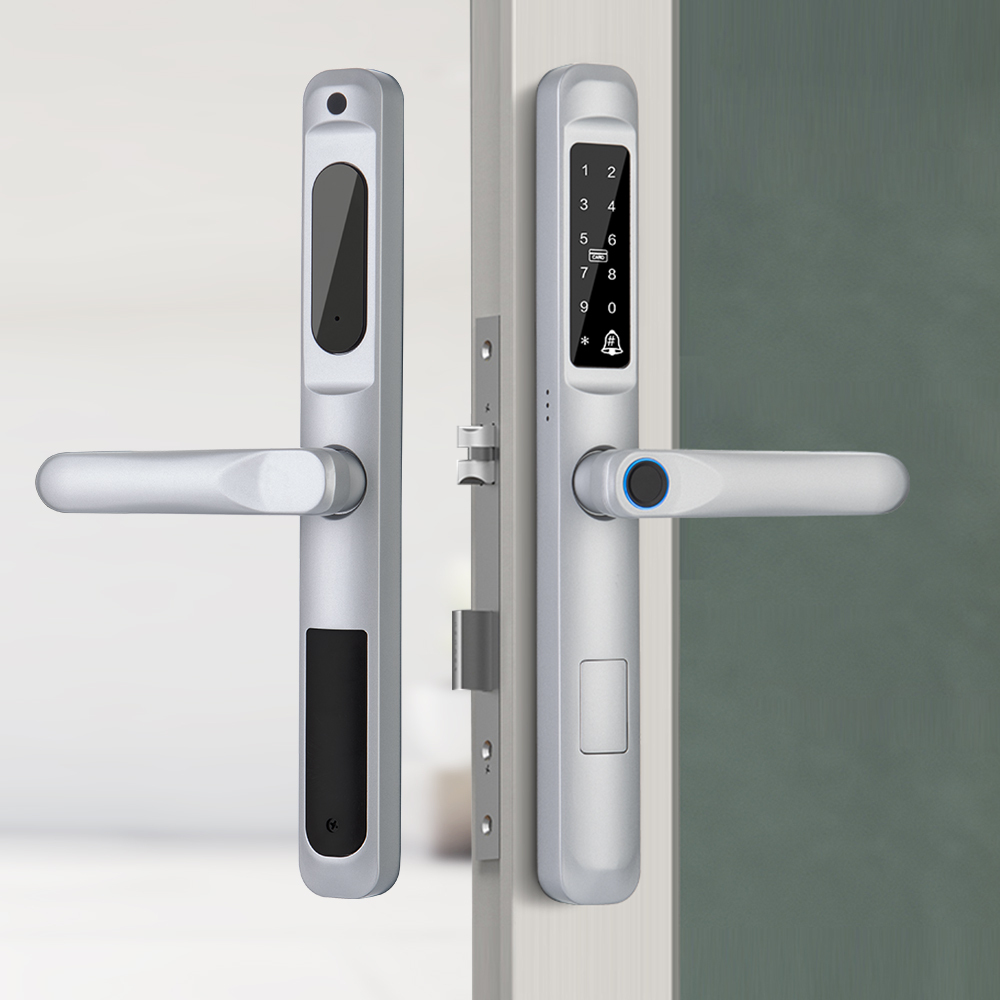 Waterproof Tuya APP Wifi Inteligente Lock Fingerprint Aluminium Intelligent Door Lock Narrow Profile Aluminum Door Smart Lock · image 3