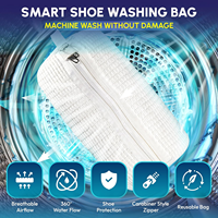 Sac de lavage pour chaussures à double compartiment, nouveau design, personnalisable, réutilisable, avec fermeture éclair pour machine à laver