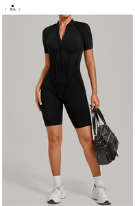 <span class=keywords><strong>Tuta</strong></span> da Yoga <span class=keywords><strong>Aderente</strong></span> con Collo Alto e Mezza Zip, Monopezzo per Fitness, Abbigliamento Sportivo ad Alta Intensità per Donne - Product Image 6