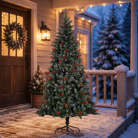 Sapin de Noël géant en PVC durable, lumières LED blanc chaud, indice de protection IP44, longueur 210 cm, multifonctionnel