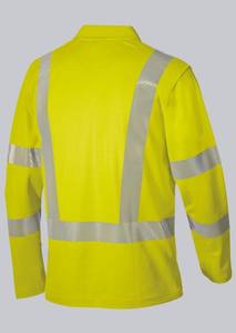 ANSI クラス2 高視認性反射LEDフラッシュ安全作業服 イエローオレンジ 50%ポリエステル 50%コットン 185gsm 長袖ポロシャツ - Product Image 3