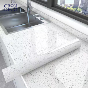 ORON <span class=keywords><strong>DECO</strong></span> Autocollant en marbre <span class=keywords><strong>gris</strong></span> Vinyle <span class=keywords><strong>blanc</strong></span> brillant PVC Autocollant mural auto-adhésif Rouleaux Imperméable Autocollants muraux <span class=keywords><strong>de</strong></span> cuisine Décoration intérieure - Product Image 5