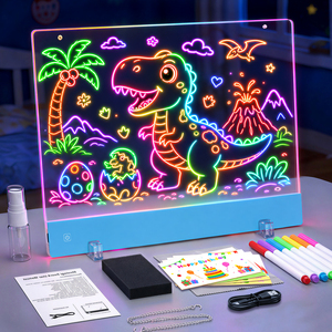 แท็บเล็ต LED สำหรับเด็ก กล่อง DIY กระดานวาดภาพ วัสดุอะคริลิก สำหรับเด็กอายุ <span class=keywords><strong>3</strong></span> ปีขึ้นไป โหมด RGB ลบได้ ใช้เป็นไฟกลางคืน ของขวัญสำหรับเด็กหญิงและเด็กชาย - Product Image 1