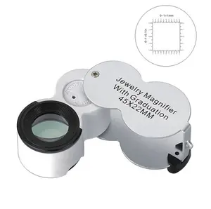 45x Juweliers Loupe Led En Uv Licht Met Schaal Nr. 9583