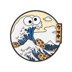 Broche <span class=keywords><strong>en</strong></span> émail de style dessin animé, motif Grande vague de Kanagawa, Ukiyoe, pour sac à dos, vente <span class=keywords><strong>en</strong></span> gros - Product Image 2