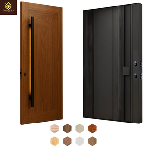 باب رئيسي مضاد للرصاص من الخشب الصلب صديق للبيئة ومتين من شيويا لمدخل الفيلا والشقة توريد مباشر من المصنع إنتاج بالجملة - Product Image 6