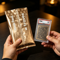 Sachets d'emballage arrière thermosoudés personnalisés en plastique Mylar, pochettes en aluminium pour cartes à collectionner