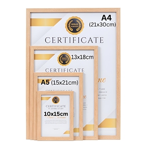 Custom Wood Certificate <b>Frame</b> <b>A4</b> A5, Durable Rectangle Wall Display <b>Frame</b> with UV <b>Printing</b> <b>for</b> Certificates & Photos - Product Image 6