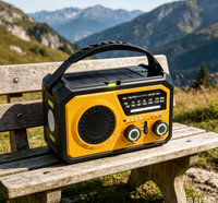 16000mAh Tragbares Aufladbares Überlebensradio Kabelloses Handkurbel-AM/FM-Internetradio mit LED-Beleuchtung und Powerbank