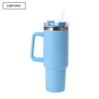 Mug isotherme en acier inoxydable de grande capacité 40 oz avec poignée, logo personnalisé, tasse de voiture, gobelet métallique avec paille pour boissons glacées