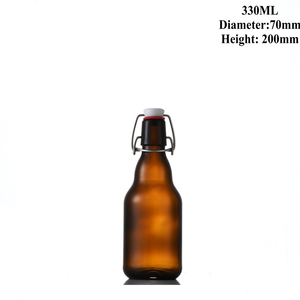 Botella de vidrio ámbar de 330 ml, botella de <span class=keywords><strong>cerveza</strong></span> de tamaño pequeño para artesanía, <span class=keywords><strong>cerveza</strong></span> con tapa abatible oscilante - Product Image 3