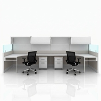 Station de travail de bureau pour 4 personnes, bureau modulaire de type studio, assemblage facile, station de travail en bois, mobilier de bureau, table