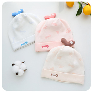 Nouveau-né bébé chapeau mince pur coton <span class=keywords><strong>casquette</strong></span> pour 0-3 mois unisexe nourrissons sans couture doux tête Protection pour nouveau-nés garçons <span class=keywords><strong>et</strong></span> filles - Product Image 3