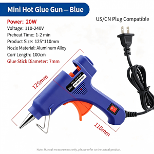 20W Mini Hot Melt Glue Gun Blue US/CN Plug DIY <b>Craft</b> <b>Tool</b> Low Temp - Product Image 2