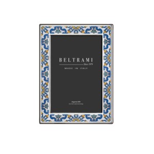 Beltrami Photo <b>Frame</b> <b>4x6</b> Silver Plated Enamel Sicilia Design Made In Italy - Product Image 1