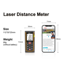 Télémètre laser numérique industriel VA-T60 60M avec niveau à bulle, télémètre portable, mesure en m/pouces/pieds, distance, surface, volume