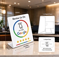 Support d'affichage intelligent NFC en PVC noir pour avis Google, prêt à être expédié