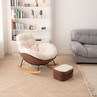 Chaise à bascule de luxe populaire rembourrée chaise inclinable confort moderne avec pouf pour meubles de salon de pépinière d'intérieur