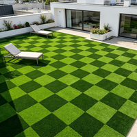 Gazon artificiel personnalisé, gazon synthétique hybride, tapis de jardin naturel