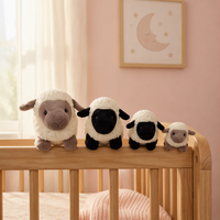 Jolie peluche mouton de Pâques brodée, super douce, en coton PP, jouet en peluche pour enfant, sac pour bonbons