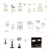 Catalogue de produits Zhenye : chaises hautes de luxe en acier inoxydable, bois et tissu PU, modernes et personnalisées, pour la maison et l'hôtel