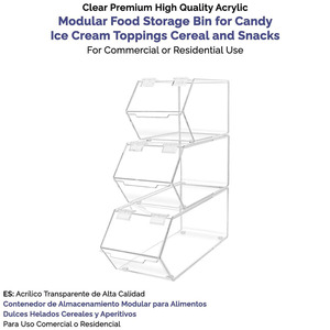 Impilabili in acrilico trasparente porta caramelle Set 3 pezzi-piccoli grandi portaoggetti con coperchio incernierato - Product Image 6