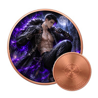 Pièce de collection en cuivre fin 999 de 1 oz, style anime, personnage masculin fantastique, vente en gros