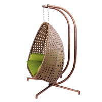 Luxe Moderne Hometrends Jardin Meubles En Osier Extérieur Patio Rotin Double Oeuf Suspendu Balançoire Chaise Ronde avec Support