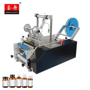 Desktop Semi-automatic manual Applicator labeling machine for glass plastic round bottle