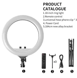 LED טבעת אור 60W 4800-5200K 36cm 416pcs נוריות tiktok selfie טבעת אור עם חצובה stand aro דה לוז טבעת אור 18 אינץ