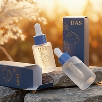Flacon compte-gouttes de luxe personnalisé pour sérum et huile, en verre ambré dépoli, 30 ml, 50 ml, 100 ml, avec emballage boîte