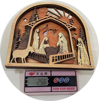 Handgefertigte Moderne UV-Bedruckte Holz-Weihnachtskrippe Weihnachtsschmuck Festliche Kunst Dekorative Bogenförmige Wandfigur & Spielzeug