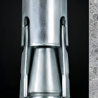 Ancre à vis traversante en acier au carbone zingué M12x120mm avec écrou hexagonal, boulon d'expansion pour fixation dans le béton, la brique et la pierre